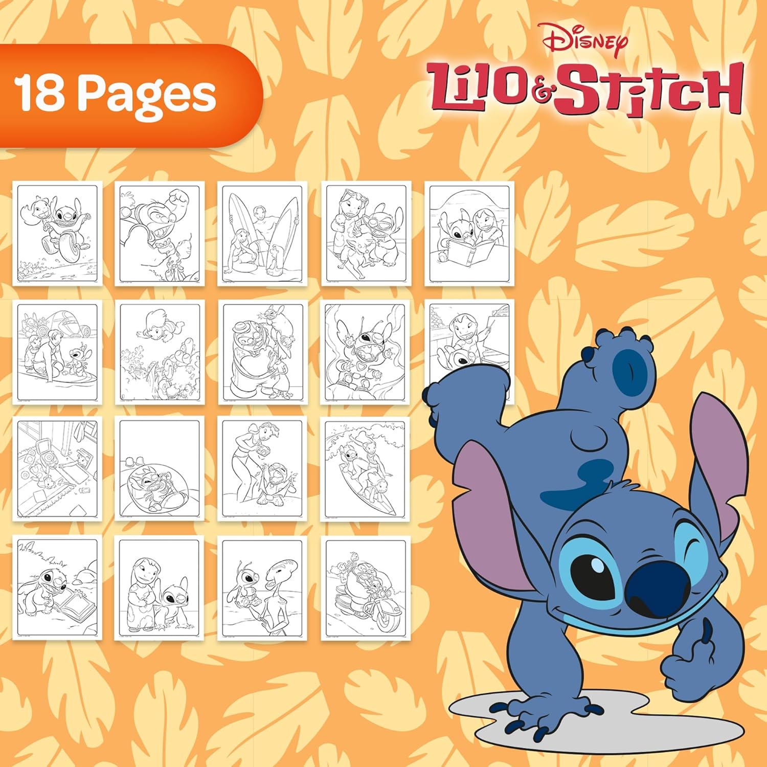 Crayola Color Wonder, Coloring Kit with 18 Colouring Pages and 4 Stain Resistant Felt-Tip Pens, Lilo & Stitch Theme