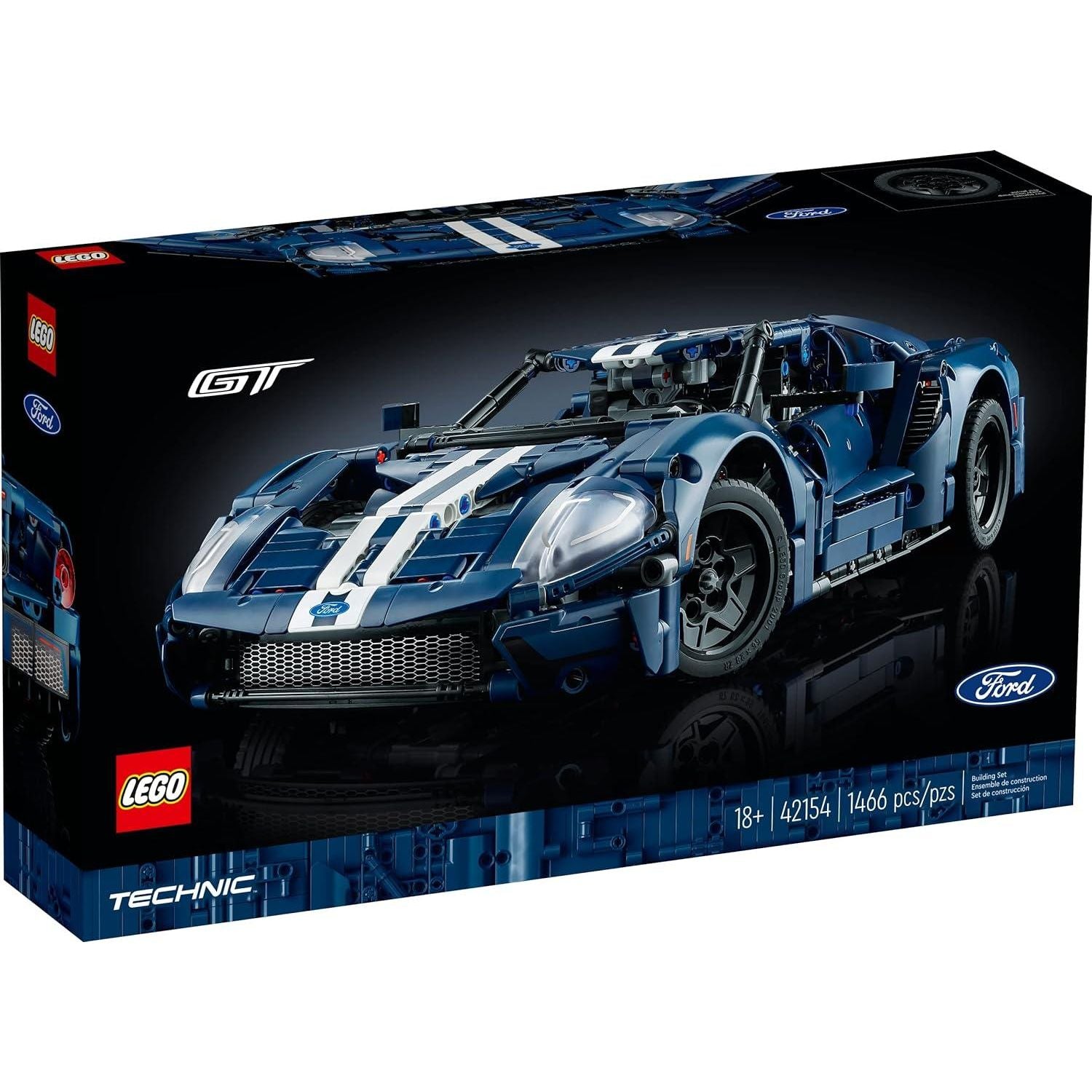 LEGO 42154 Technic Ford GT Car Model Kit for Adults to Build, Collectible Set, 1:12 Scale Supercar with Authentic Features, Gift Idea That Fuels Creativity and Imagination