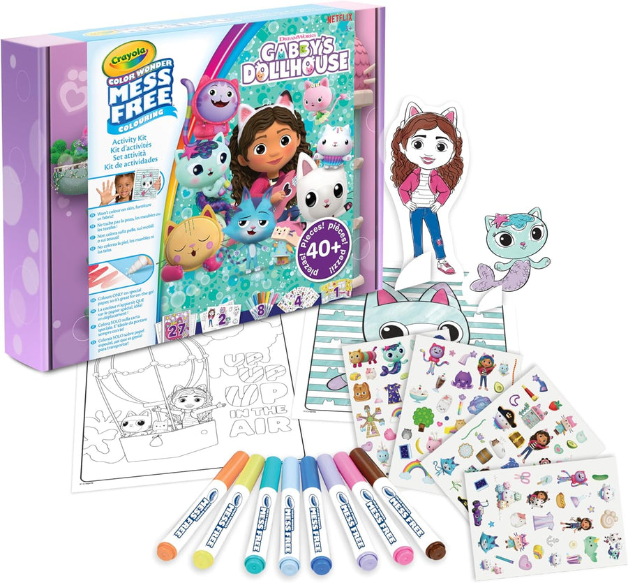 CRAYOLA Color Wonder Activity Kit Gabby's Dollhouse | Mess Free Colouring Fun | Includes 40+ Pieces | Ages 3+