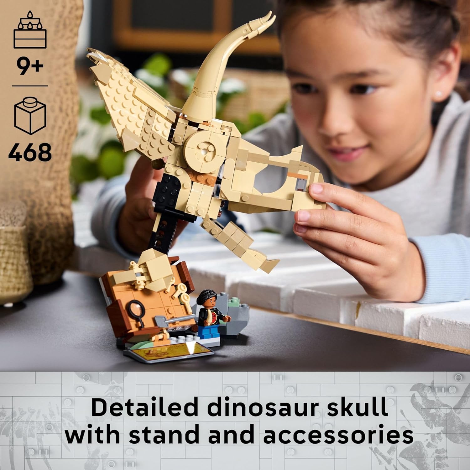 LEGO 76969 Jurassic World Dinosaur Fossils Triceratops Skull Toy - Dinosaur Toy Fossil Building Set for Kids