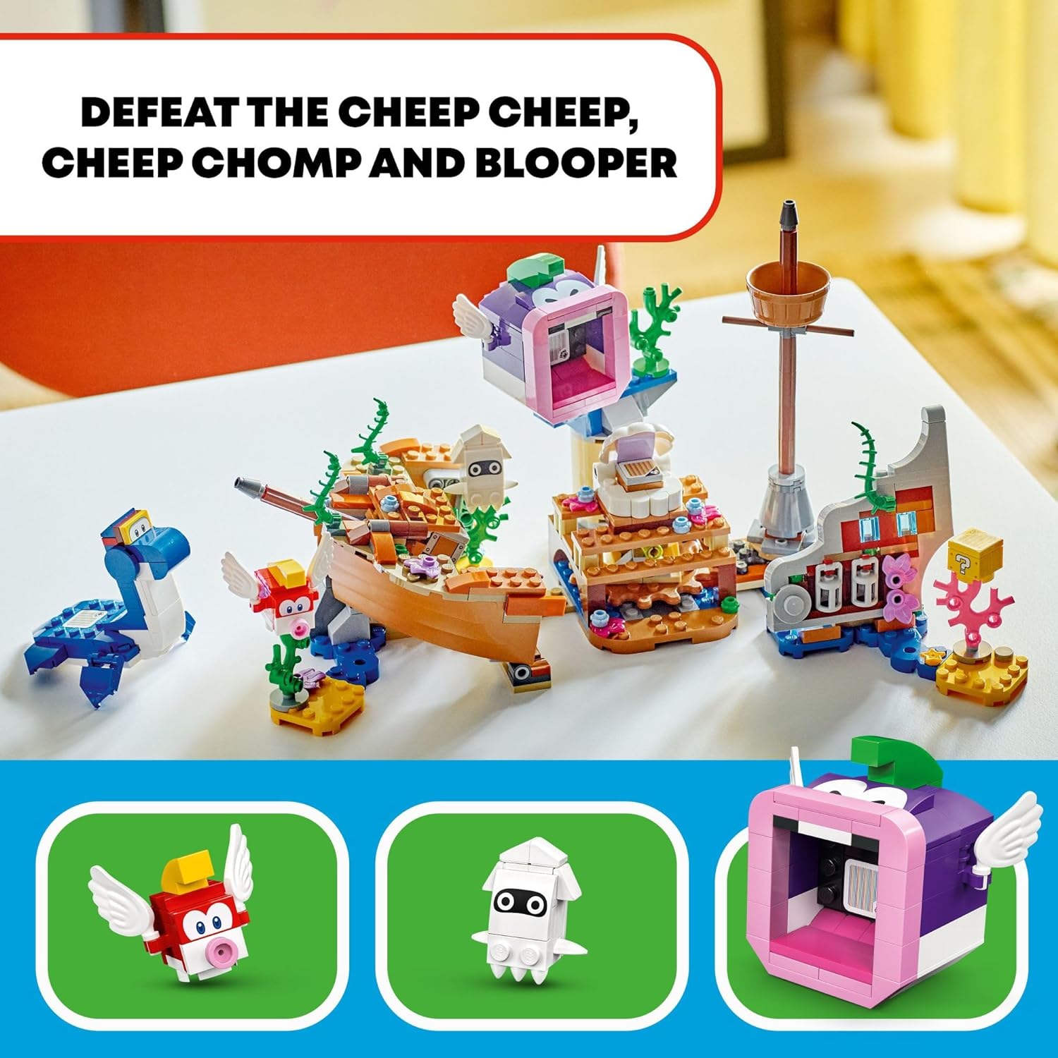 LEGO 71432 Super Mario Dorrie's Sunken Shipwreck Adventure Expansion Set, Super Mario Collectible Toy for Kids with Cheep Cheep, Cheep Chomp and Blooper Figures.