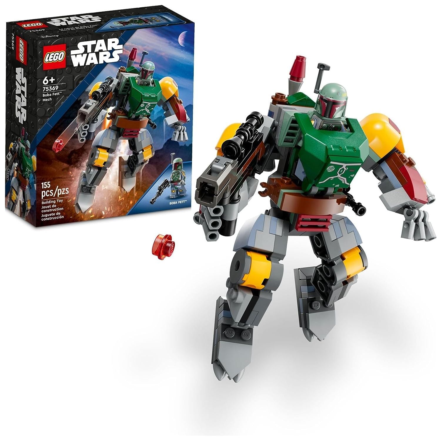 LEGO Star Wars 75369  Boba Fett Mech Buildable Star Wars Action Figure, This Posable Mech Inspired by The Iconic Star Wars Bounty Hunter Features a Buildable Shield, Stud Blaster and Jetpack
