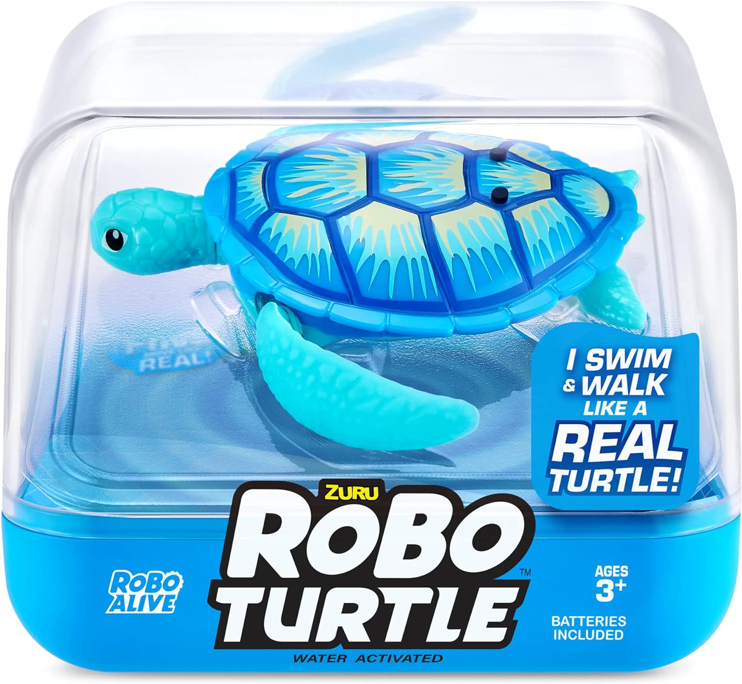 ZURU S001-Robo Alive Series 1 Turtle for Kids, Multicolor - Blue