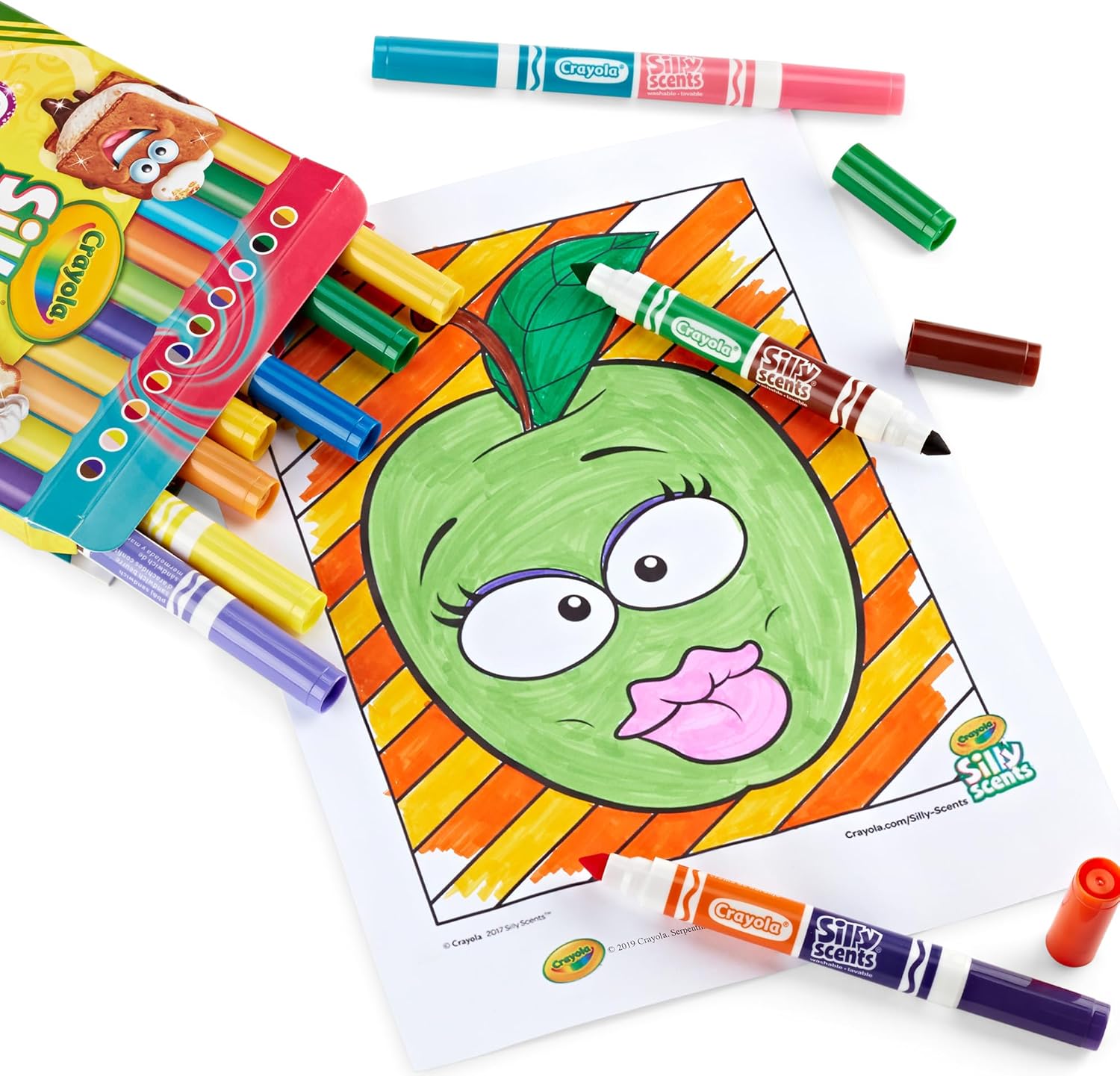 أقلام تلوين Crayola Silly Scents ذات الرأسين القابلة للغسل ذات الرائحة العطرية، عبوة من 10 إلى 20 لونًا