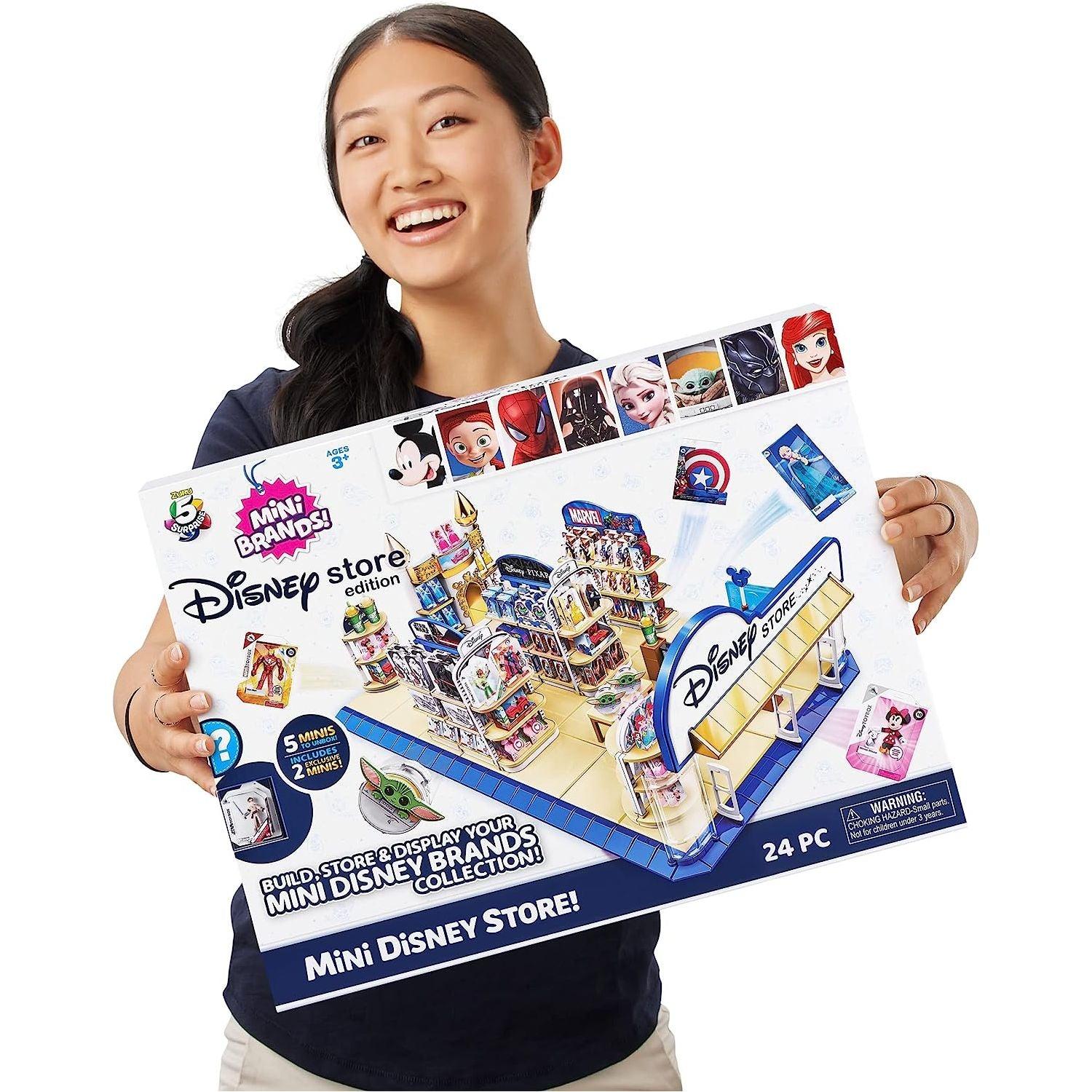 5 Surprise Mini Brands Disney Toy Store Playset by Zuru - Includes 5 Exclusive Mystery Mini's, Store and Display Mini Collectibles for Kids