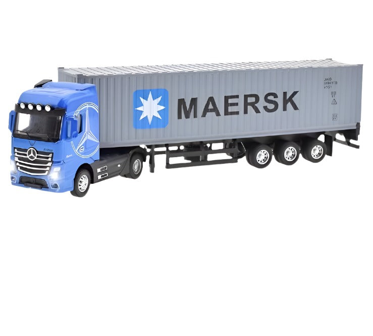 Maersk 1:36 Truck Mercedes BENZ CONTAINER TRUCK ALLOY DIE CAST TOY CAR Pullback