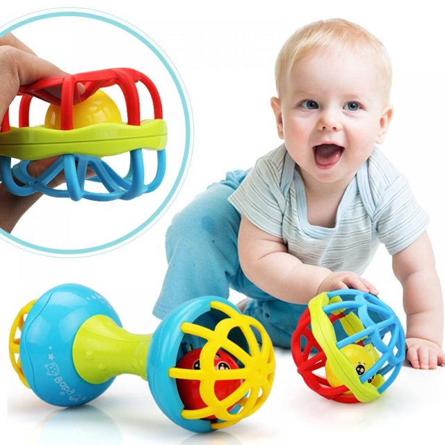 Baby Plastic Soothing Rattle Toy for Newborn Baby 0-6 Month, Early Education Puzzle Hand Ball Get Children's Attention