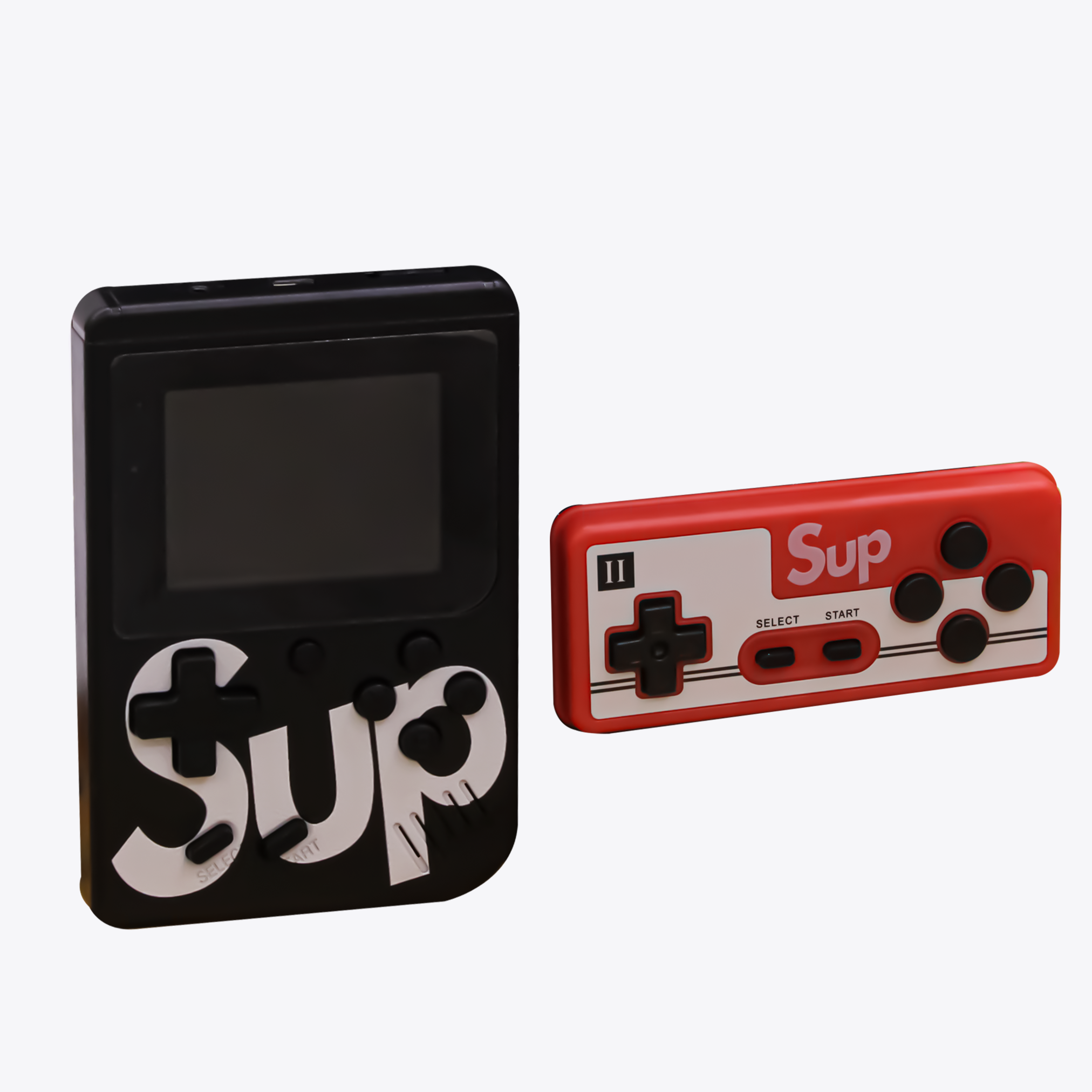 Sup Game Box 3'' LED Support External Gamepad Double Against - Black