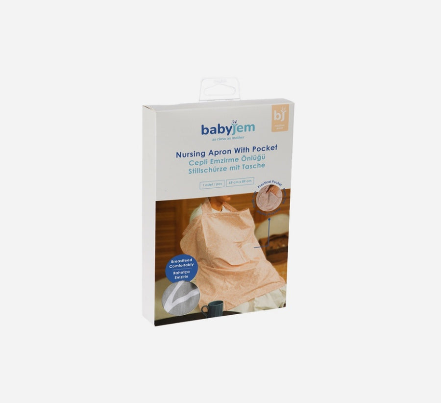 BabyJem Nursing Cover with Pocket – Grey Floral