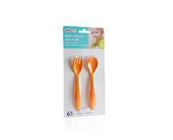 BabyJem Baby Spoon & Fork Set – Orange