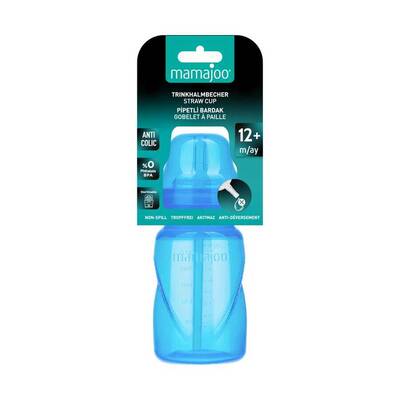 Mamajoo Non-Spill Anti-Colic Straw Cup – Blue, 270ml