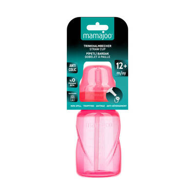 Mamajoo Non-Spill Anti-Colic Straw Cup – Pink, 270ml