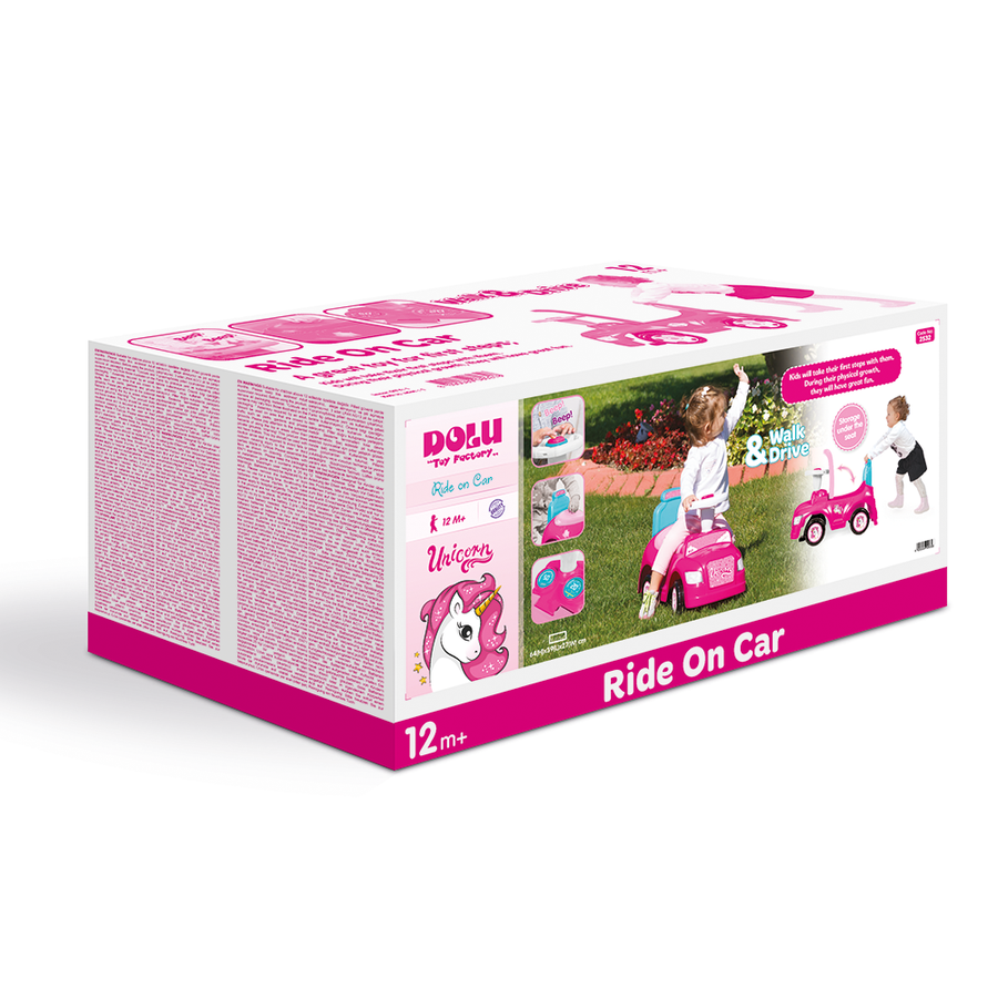 Unicorn Step Car 2-in-1 Ride-On – Pink