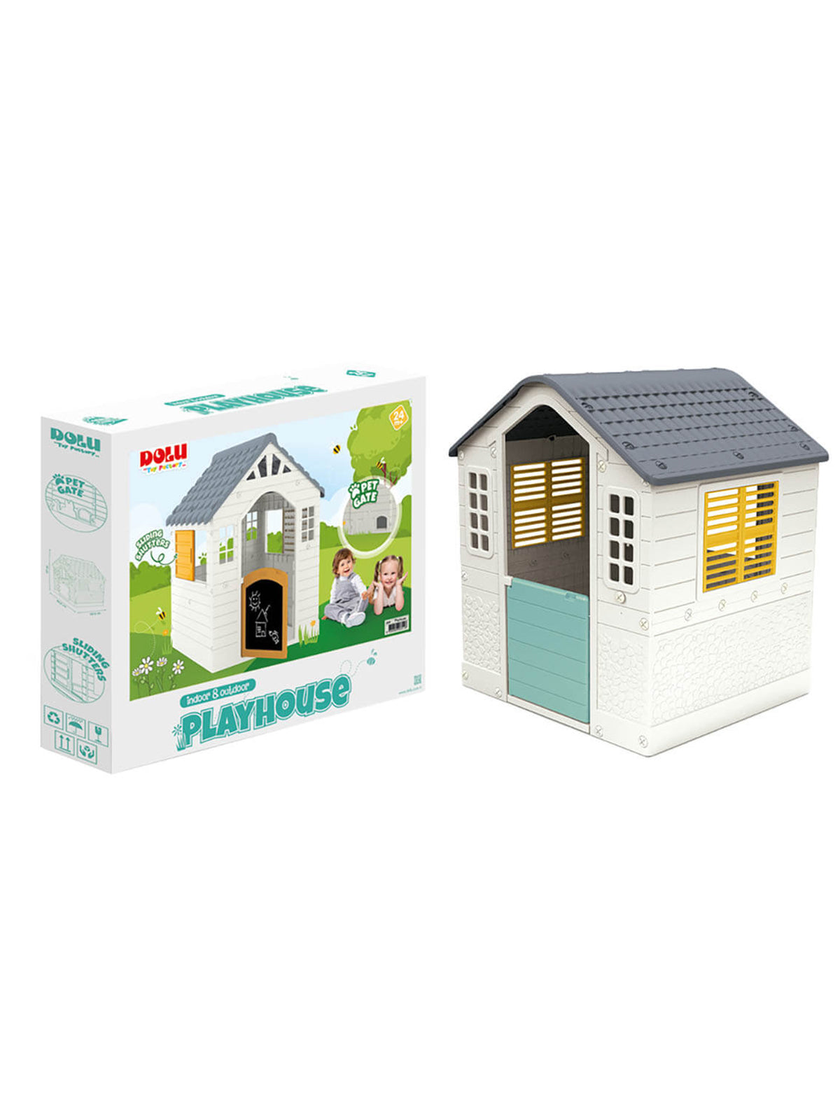 Dolu: Playhouse For children - White, Green, Yellow