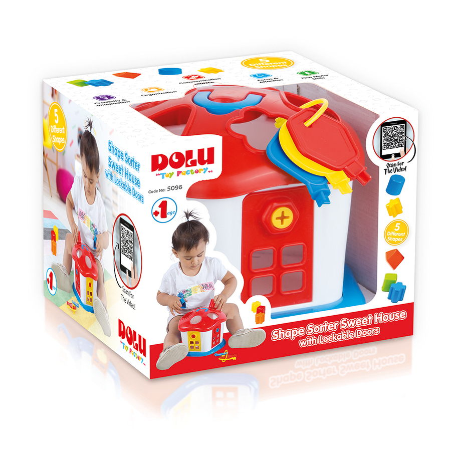 Sweet House Shape Sorter with Lockable Doors