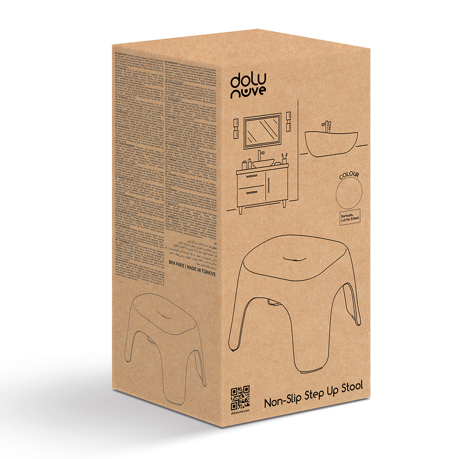 Stone Gray Non-Slip Step Up Stool for Kids
