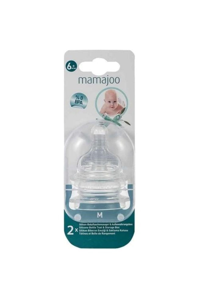 Mamajoo Anti-Colic Bottle Teats with Storage Box Medium – 2 Pack