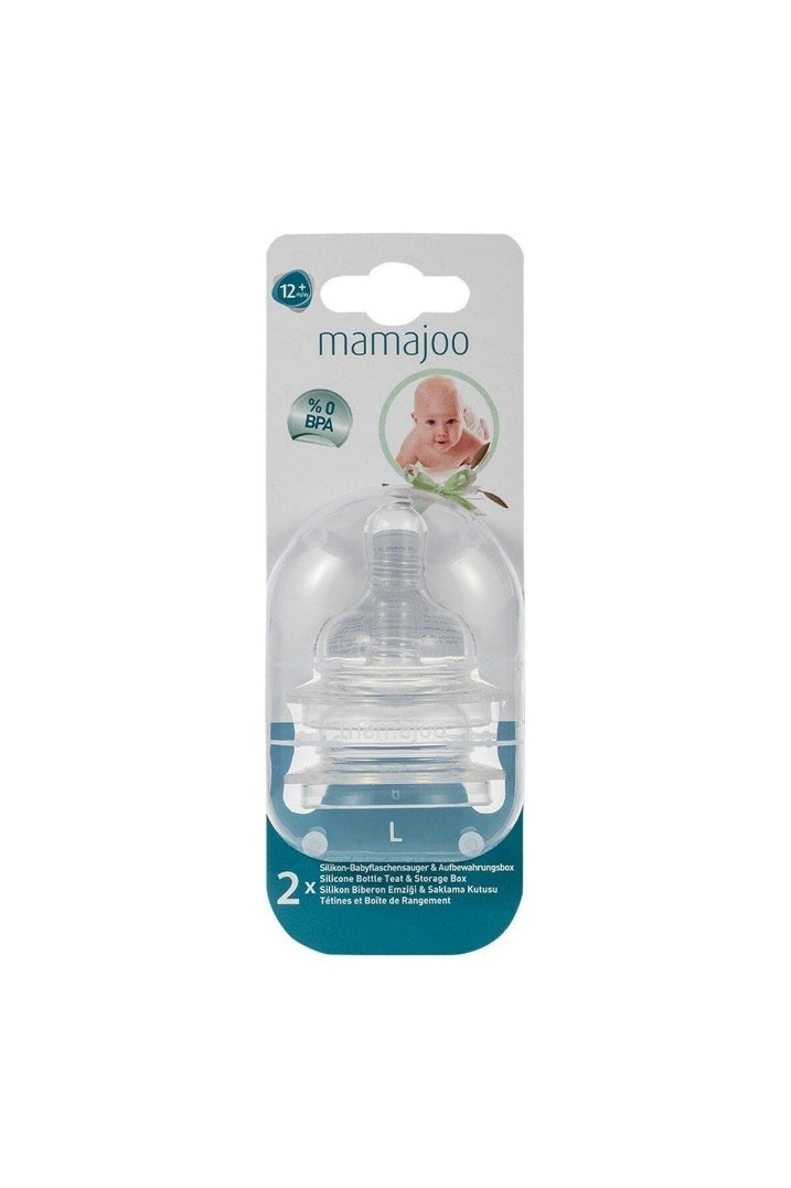 Mamajoo Anti-Colic Bottle Teats with Storage Box Large – 2 Pack