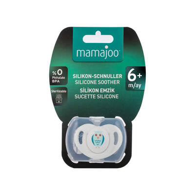Mamajoo Orthodontic Silicone Soother with Storage Box – Owl, 6m+