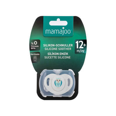 Mamajoo Orthodontic Silicone Soother with Storage Box – Owl, 12m+