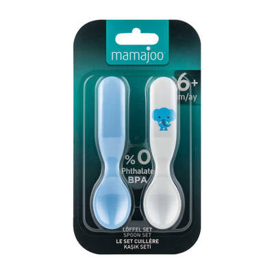 Mamajoo Toddler Spoons Set – Elephant & Blue