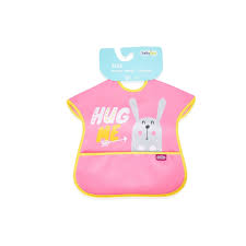 BabyJem Large Waterproof Poly Bib – Pink