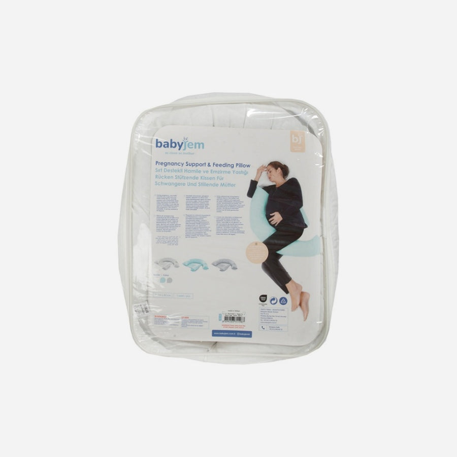 BabyJem Pregnancy Back Support & Feeding Pillow – Ecru, OEKO-TEX