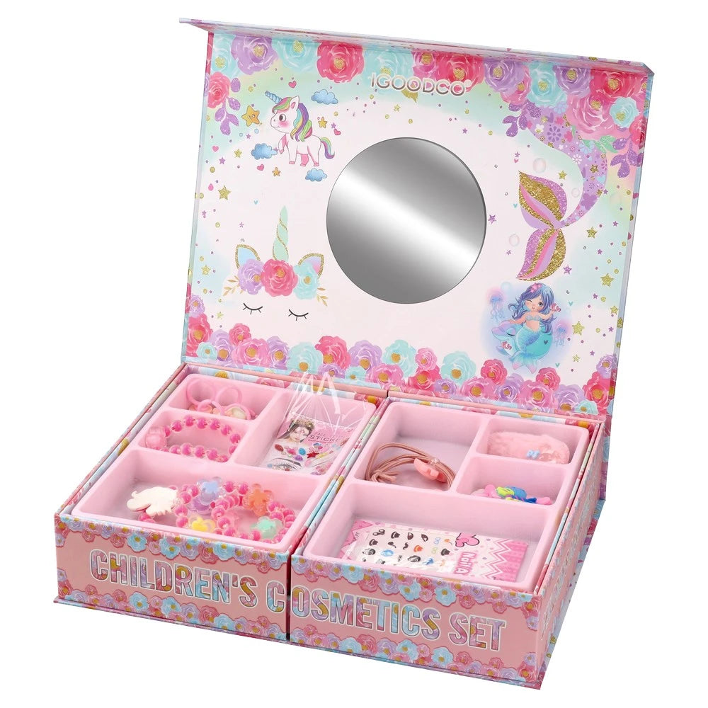 Unicorn Beauty Makeup Kit for Girls – Pretend Play Cosmetic Set with Beauty Accessories