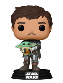 Funko Pop! Star Wars: The Mandalorian - The Mandalorian Holding Grogu