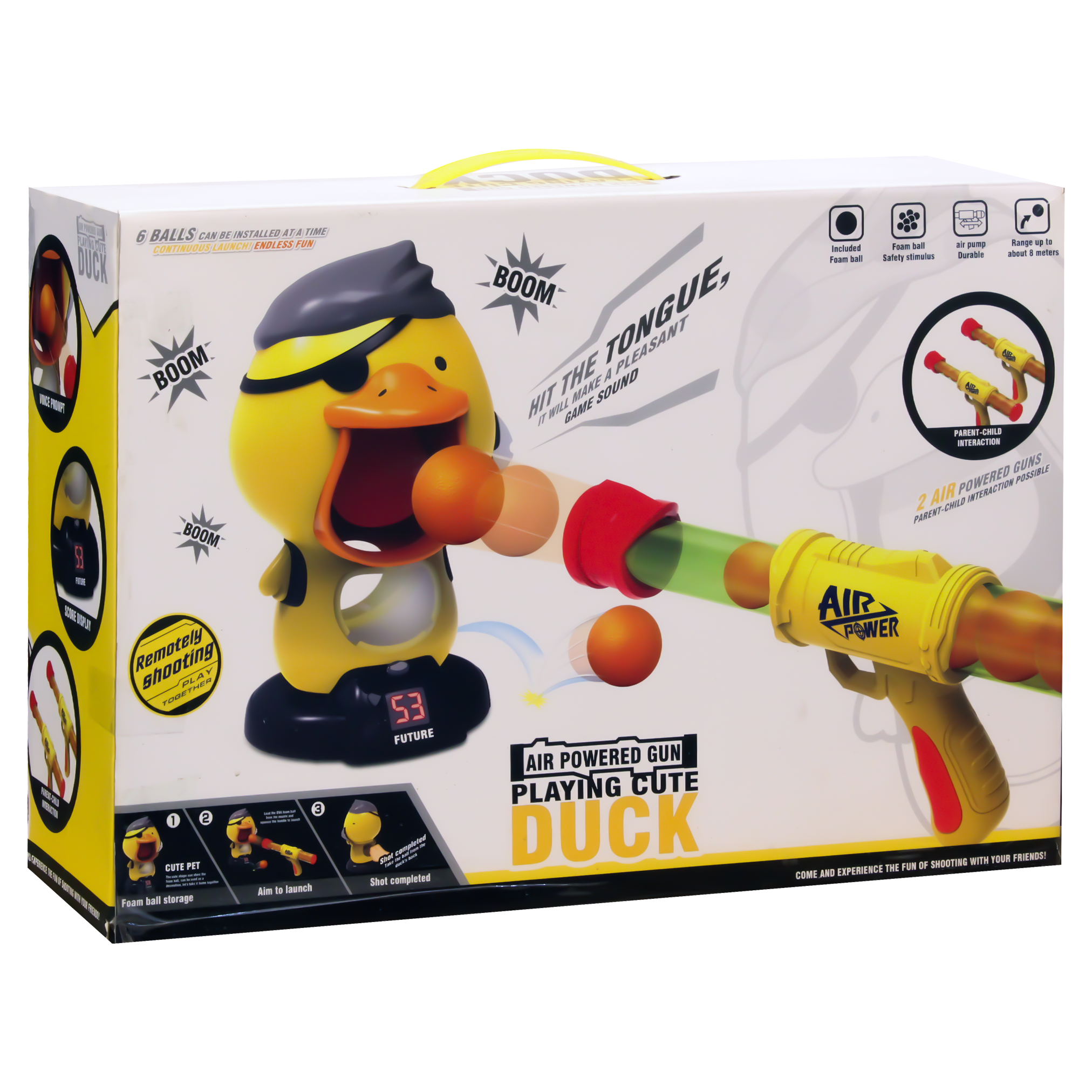 Cute Duck with 2 Air power Guns And foam balls