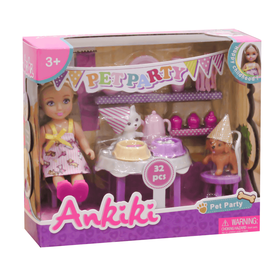 Pets Party Koki Doll with Pets, 32 Pieces