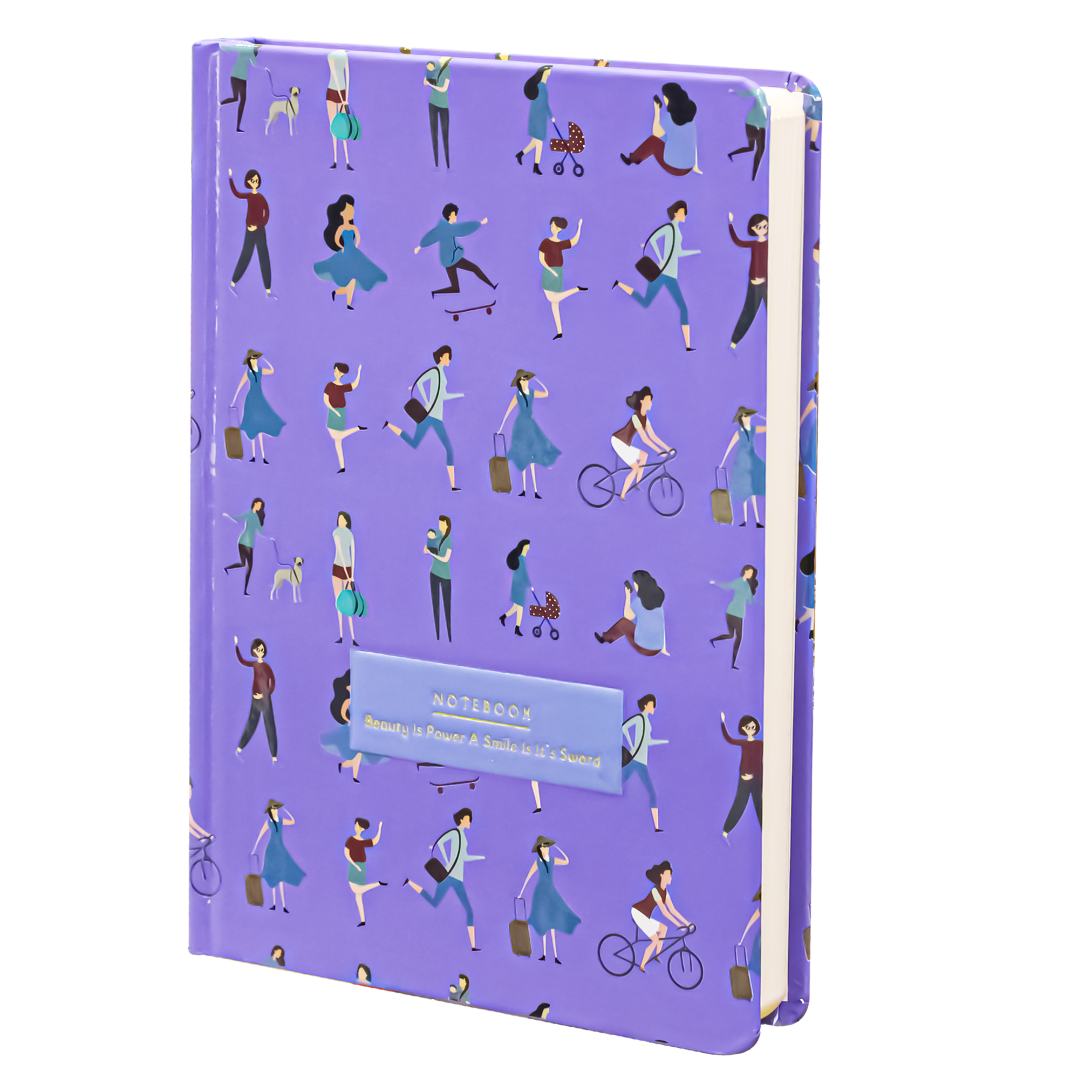 2BE Notebook A5 With Rubber Band  -  People Navy Blue