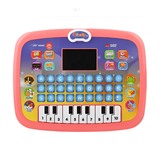 MABOTO Early Educational Toy Learning Tablet Toddler Computer Toy with LED Screen Display 8 Learning Modes - Pink