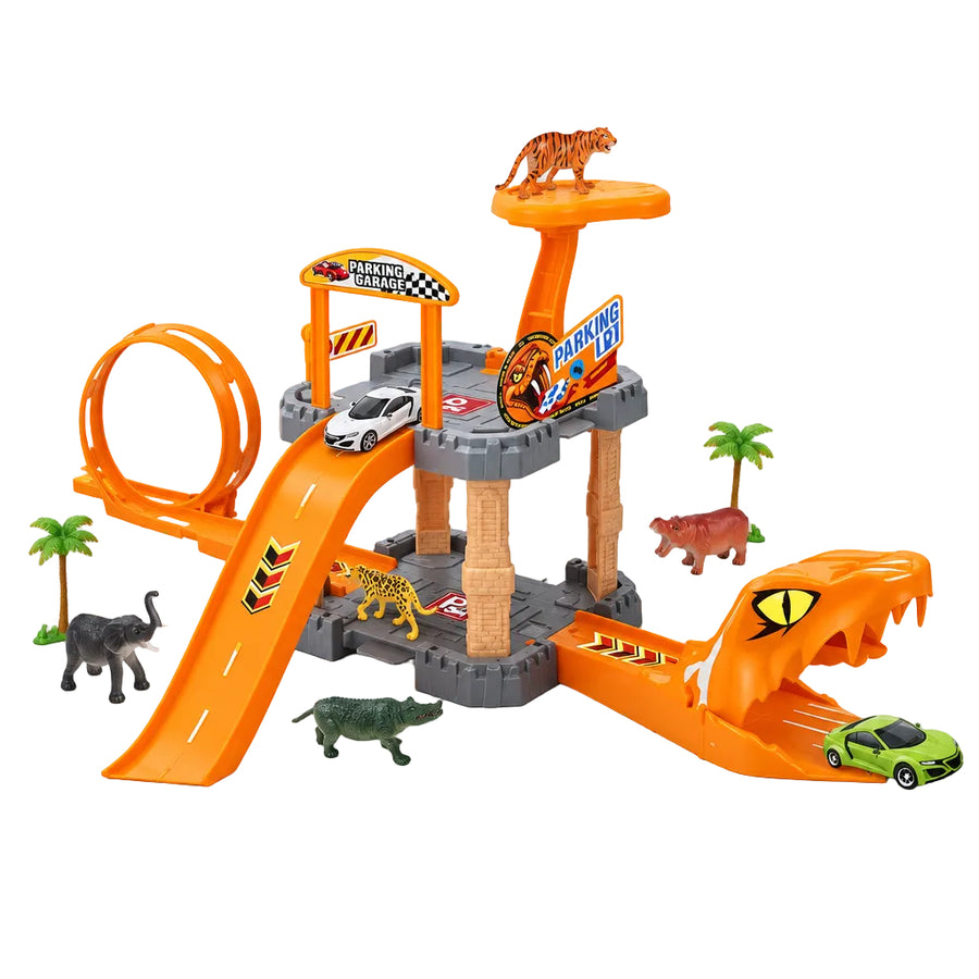 Parking Garage with Cars & Animal Figures For Kids