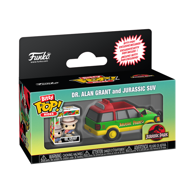 Funko Bitty Pop! Rides Dr. Alan Grant and Jurassic SUV