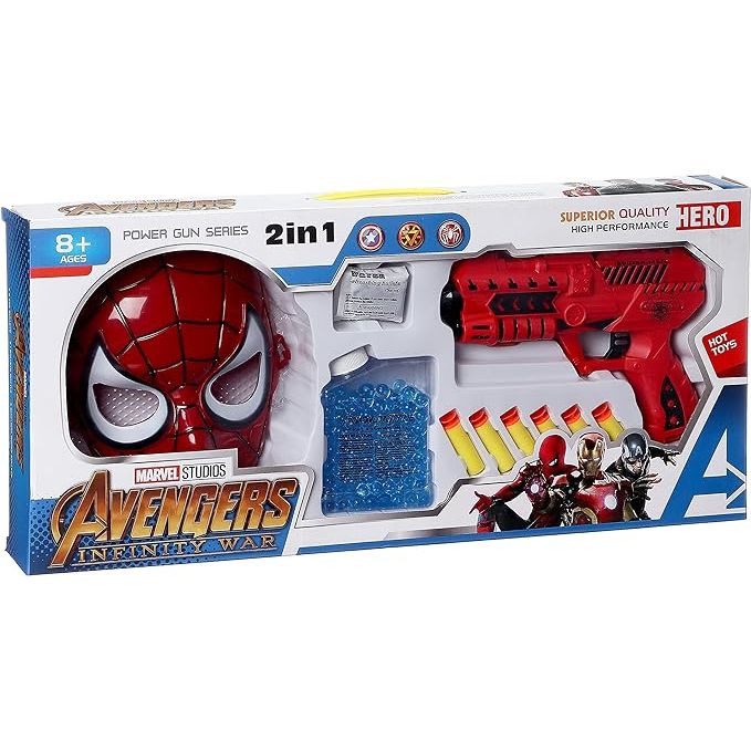 Toy Spider Man Soft and Water Bullet Gun With Mask
