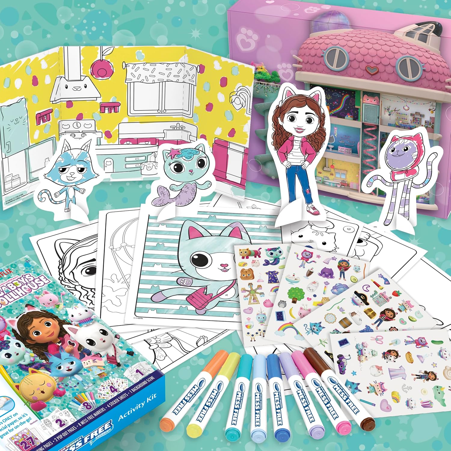 CRAYOLA Color Wonder Activity Kit Gabby's Dollhouse | Mess Free Colouring Fun | Includes 40+ Pieces | Ages 3+