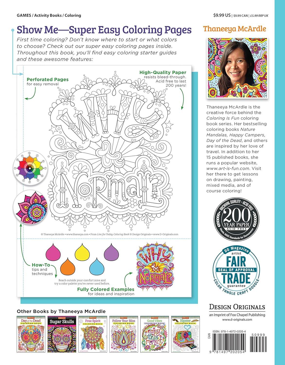 Coloring Book Live for Today From Thaneeya McArdle