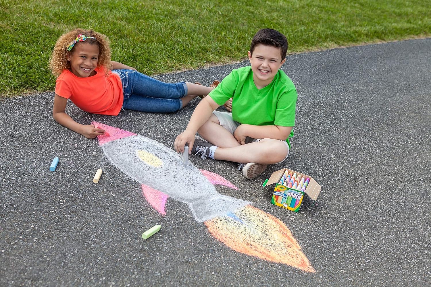 Crayola Washable Sidewalk Chalk, 48 Assorted Bright Colors