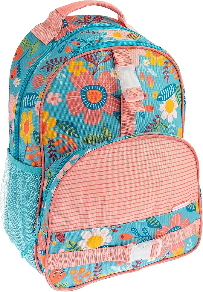 Stephen Joseph All Over Print School Backpack – Turquoise Floral, 40cm