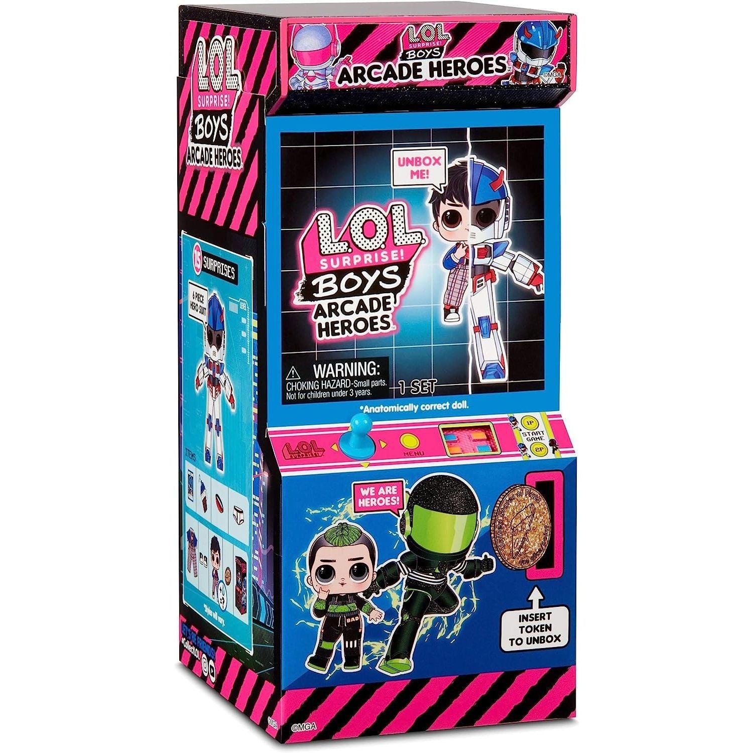 LOL Surprise Boys Arcade Heroes Action Figure Doll with 15 Surprises Including Hero Suit and Boy Doll or Ultra-Rare Girl Doll, Shoes, Accessories, Trading Card - BumbleToys - 4+ Years, 5-7 Years, Amazon, Boys, Dolls, Fashion Dolls & Accessories, Girls, LOL, Pre-Order