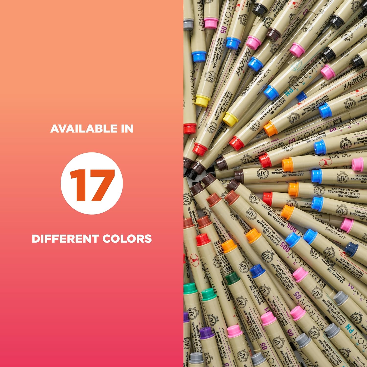 أقلام ساكورا بيجما ميكرون فاينلاينر - أقلام حبر أسود أرشيفية للكتابة أو الرسم أو تدوين الملاحظات - أحجام رؤوس متنوعة - عبوة من 6 قطع 