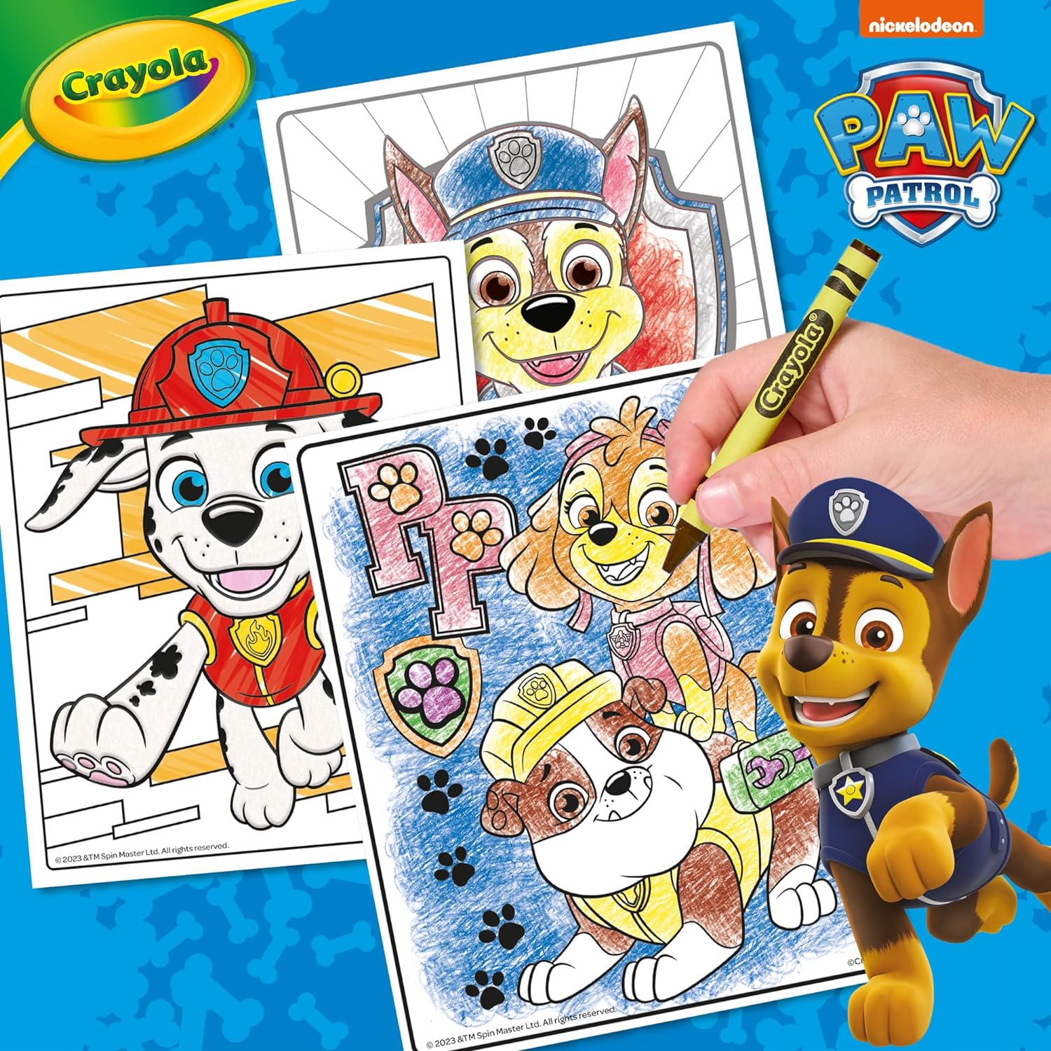 Crayola Paw Patrol Creative Colouring Pages, Marker Pens, Wax Crayons, 60 Pieces