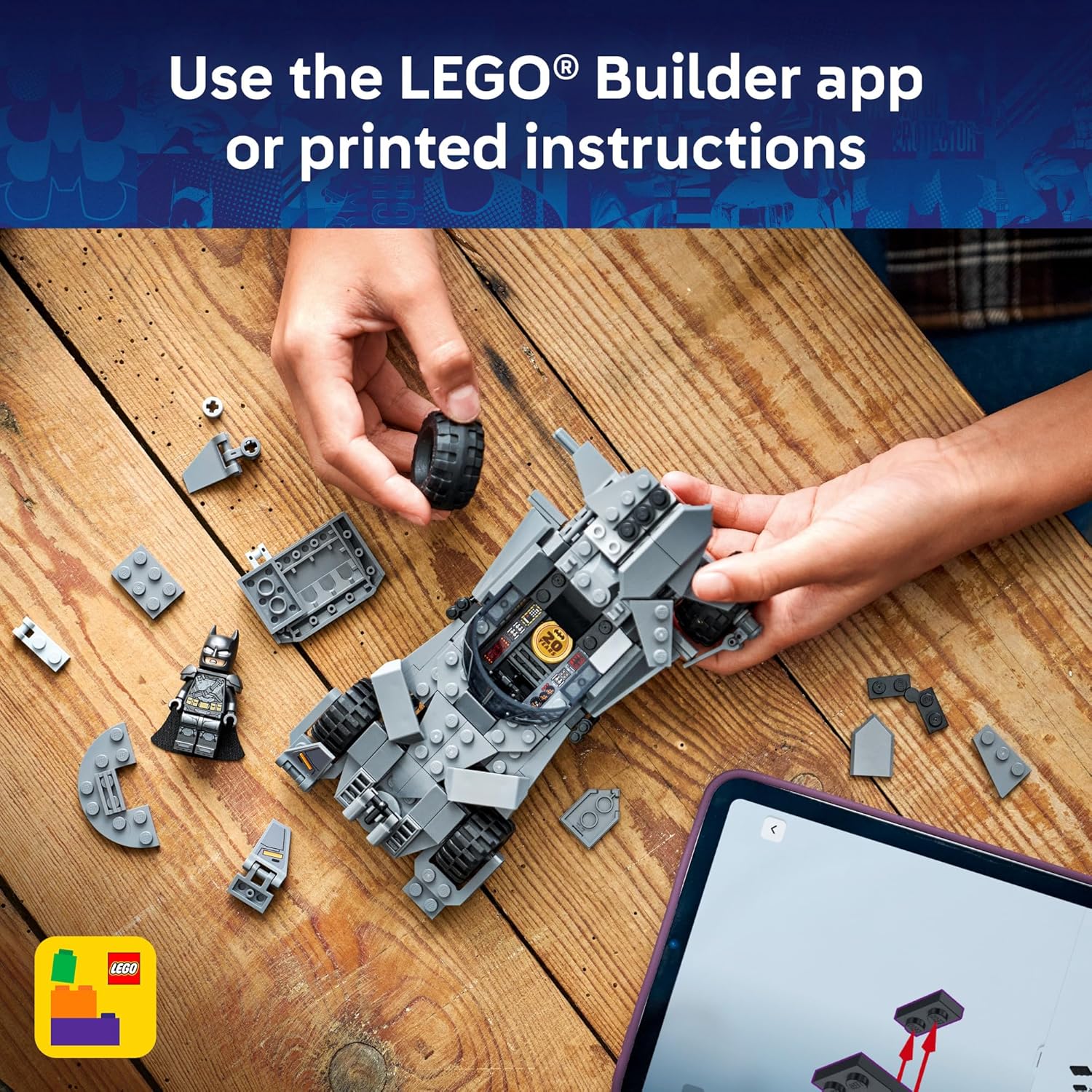 مجموعة مكعبات بناء ليغو 76331 دي سي باتمان ضد سوبرمان باتموبيل - لعبة أبطال خارقين للأطفال، أولاد وبنات، سن 9 سنوات فما فوق