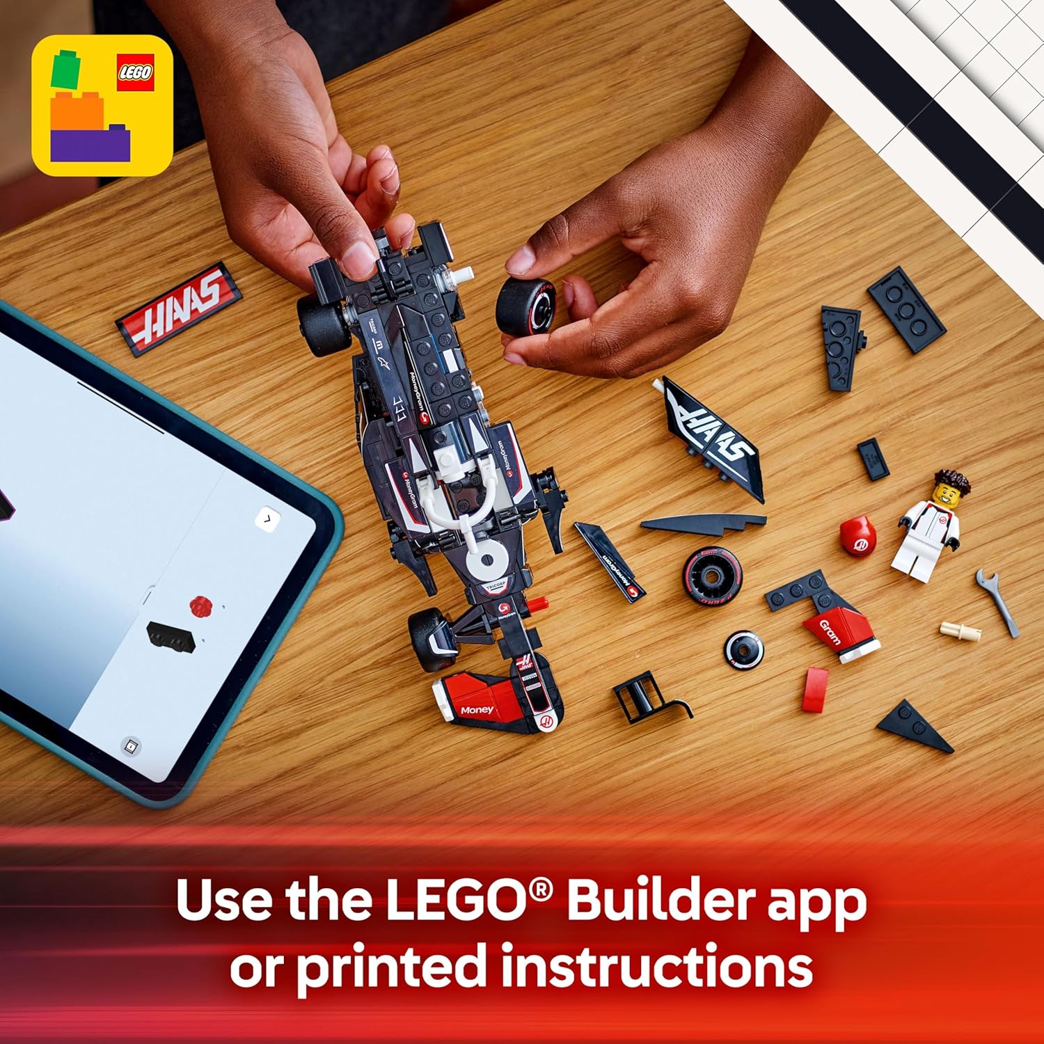 LEGO 77250 Speed Champions MoneyGram Haas F1 Team VF-24 Race Car Toy - Building Set for Kids, Boys & Girls, Ages 10+