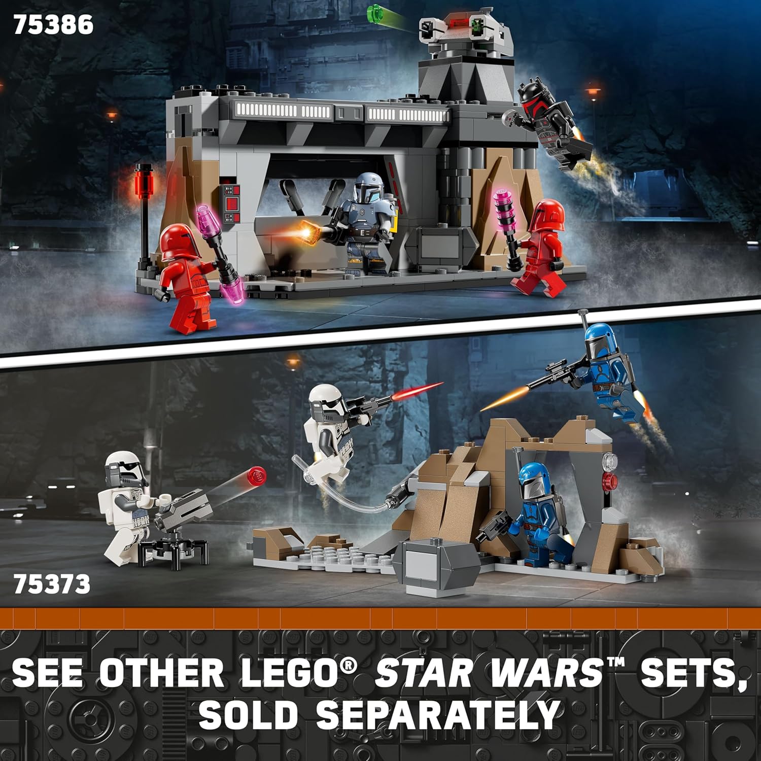 LEGO 75386 Star Wars The Mandalorian Paz Vizsla and Moff Gideon Battle, Fun Building Set for Kids, Collectible Star Wars Toy with 4 Minifigures