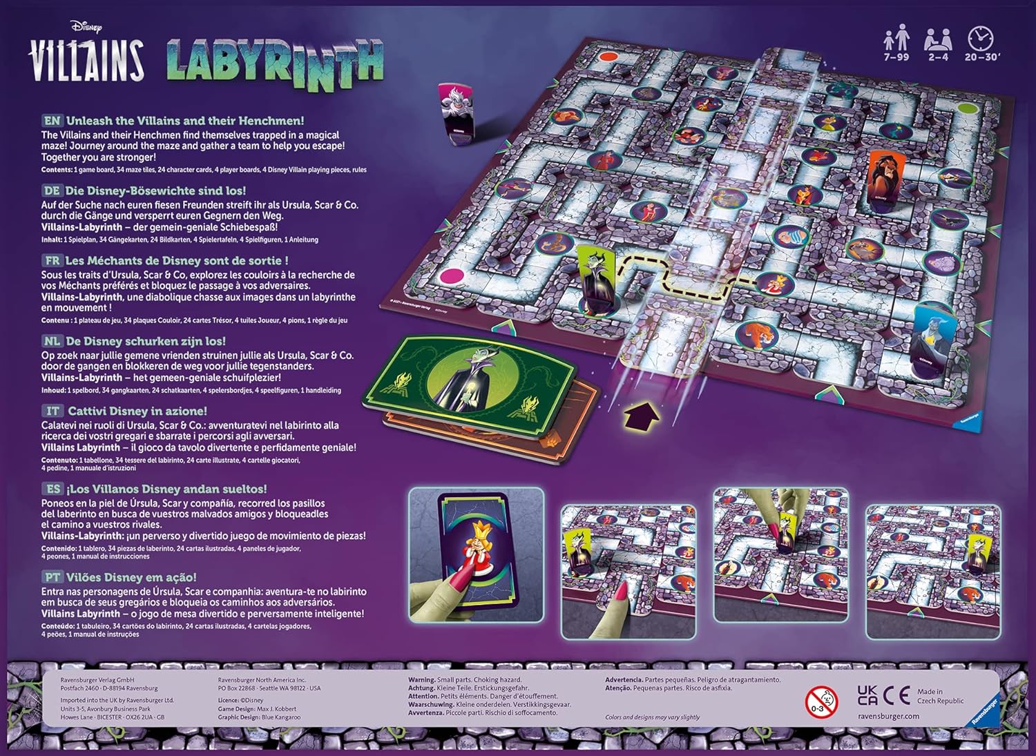 Ravensburger Disney Villains Labyrinth Board Game - Engaging Family Fun for Ages 7 and Up - Dynamic Maze Puzzle