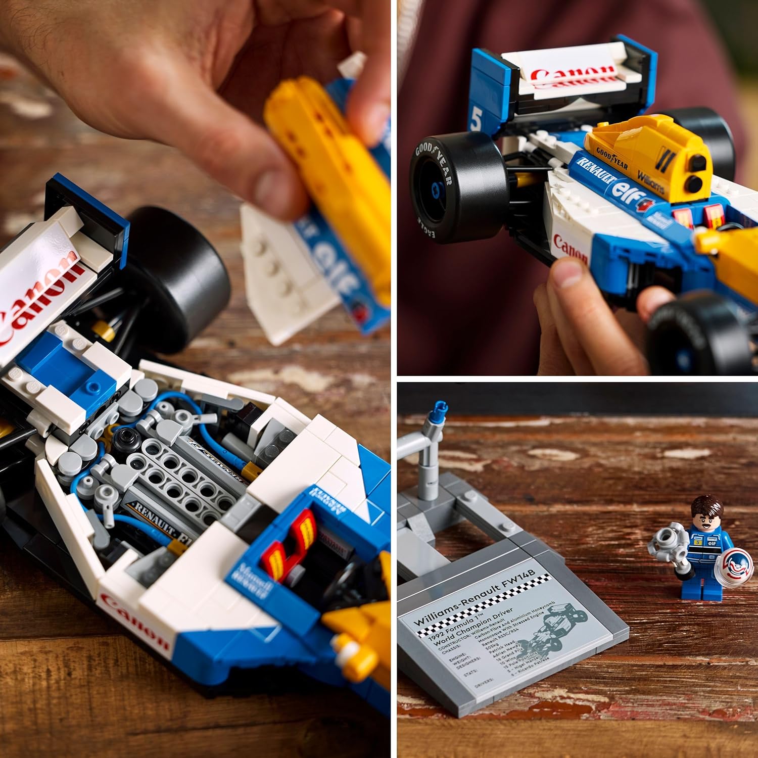 LEGO Icons 10353 Williams Racing FW14B & Nigel Mansell - F1 Car Model Set for Adults