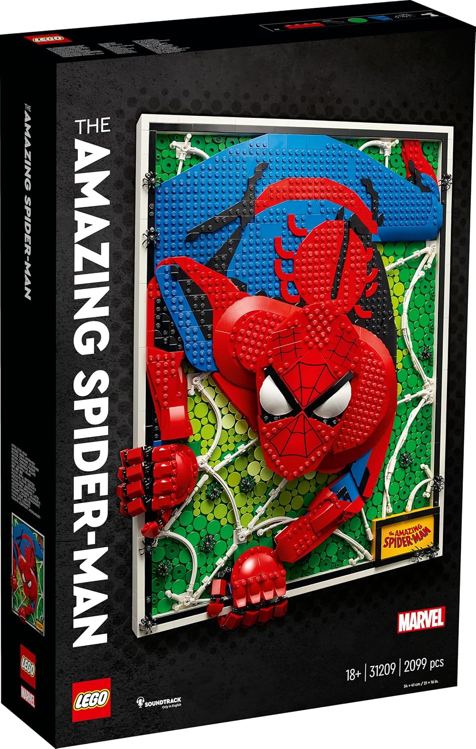 LEGO 31209 ART The Amazing Spider-Man 3D Wall Art Set, Buildable Canvas Poster, Super Hero Home Decoration, Creative Activity, Comic Gift for Teens and Adults