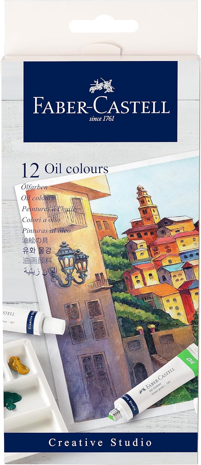 Faber-Castell 12 Oil Paints, Multi, 9ml